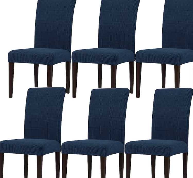 UB Set 6 huse pentru scaun model albastru cu picatele galbene